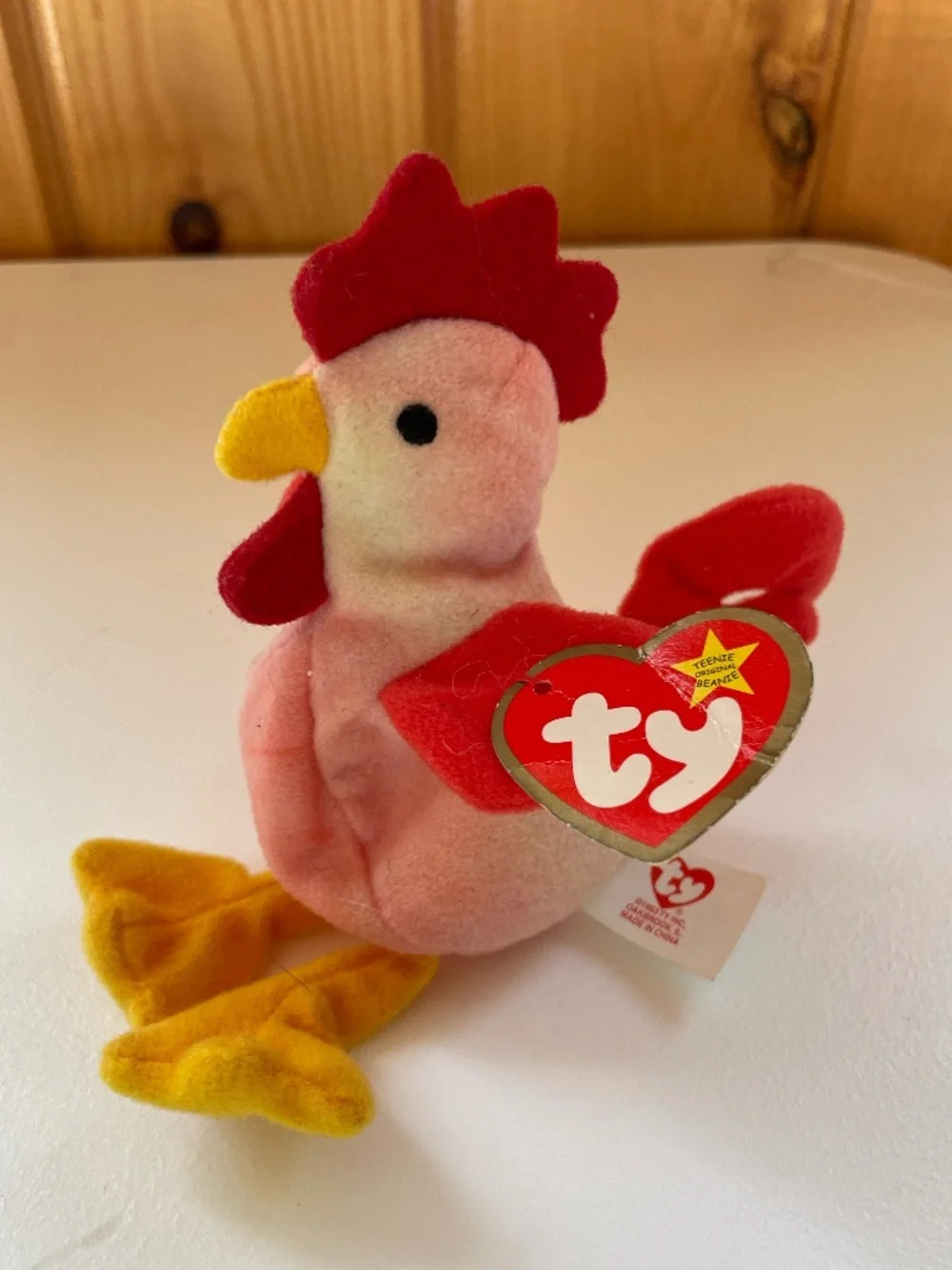 5 Vintage Ty Beanie Babies Birds  - Jabber, Rocket, Early, Stretch, Teenie Strut